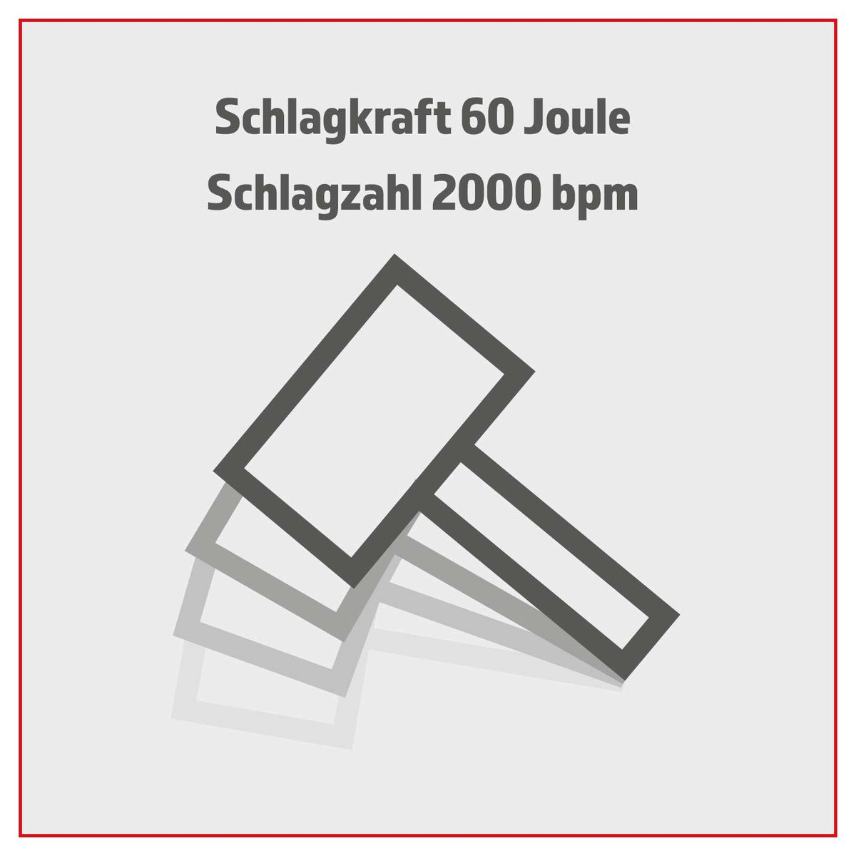 Abbruchhammer AB1900 Herkules: Schlagkraft 60 Joule, Schlagzahl 2000 bpm.