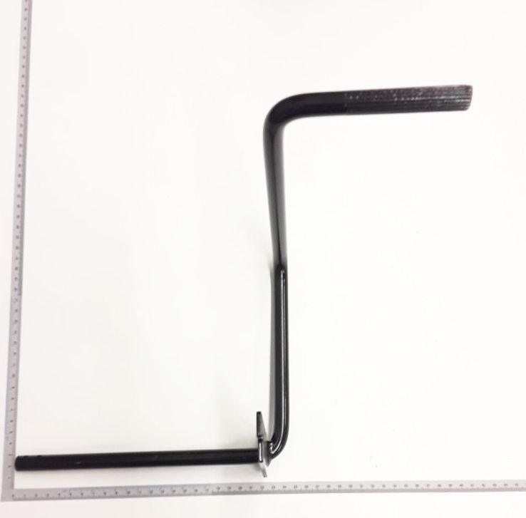 Scheppach-Bremsgestänge mit gebogener Verbindung, Teil einer Bremsanlage