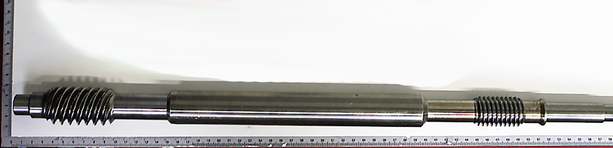 Scheppach Schneckenwelle mit Gewindeabschnitten, Maßstab für Längenmessung
