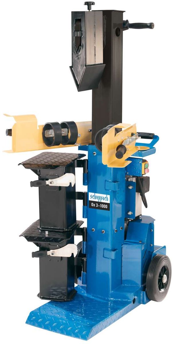 Holzspalter stehend Ox 3-1000 von Scheppach, seitliche Ansicht.