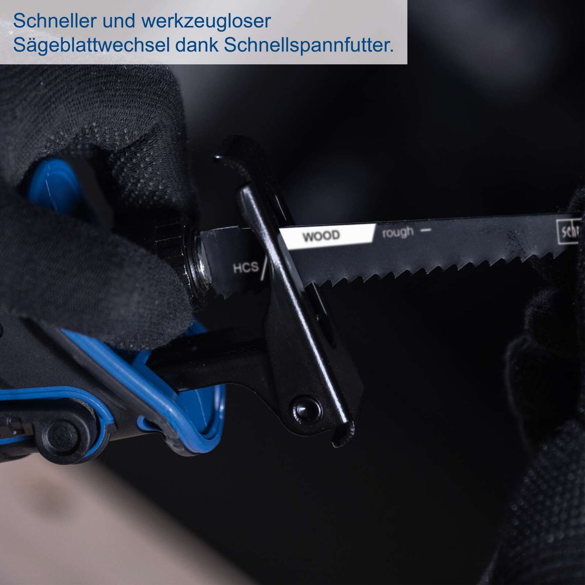 Scheppach Akku-Säbelsäge mit Schnellspannfutter für schnelle Wechsel des Blattes