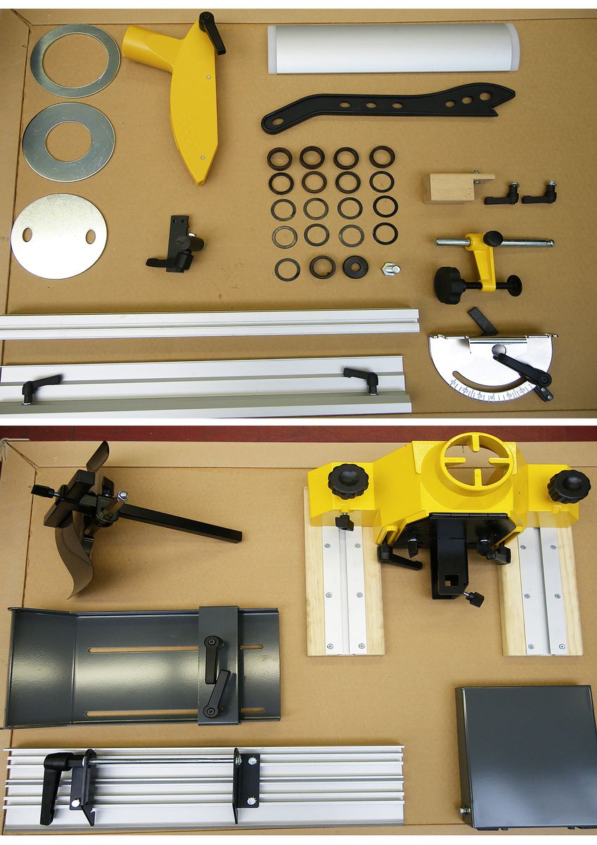 Scheppach-Zubehörset für BC2600 mit verschiedenen Halterungen und Anschlüssen