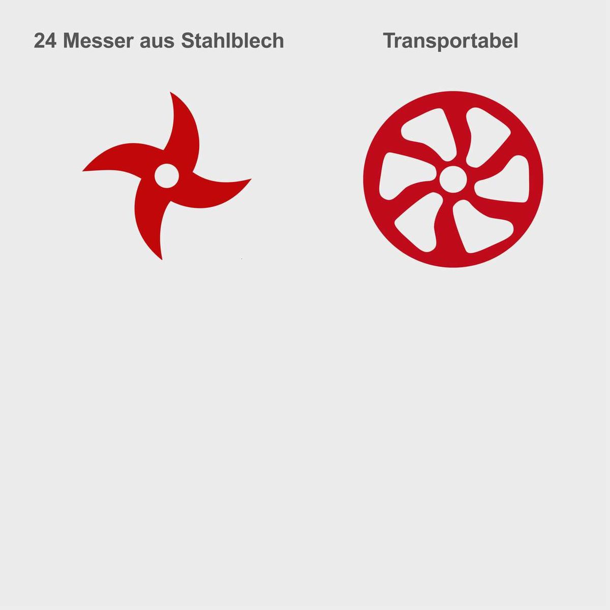 24 Messer aus Stahlblech, Transportabel