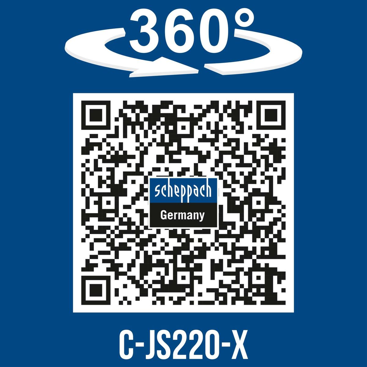 Scheppach Akku-Stichsäge C-JS220-X mit 360°-Drehung, QR-Code für Deutschland