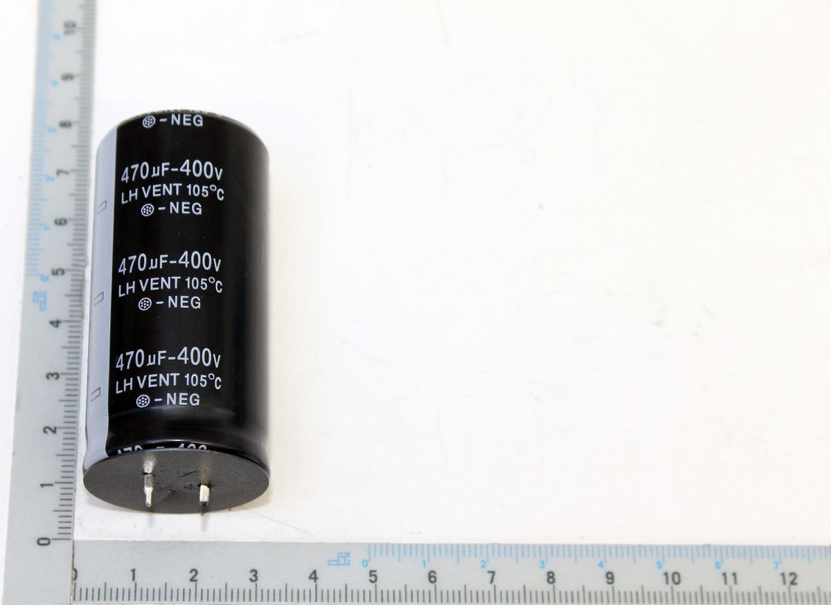Elektrolytkondensator mit 470 µF und 400 V Spannung, LH-Ventil, 105°C