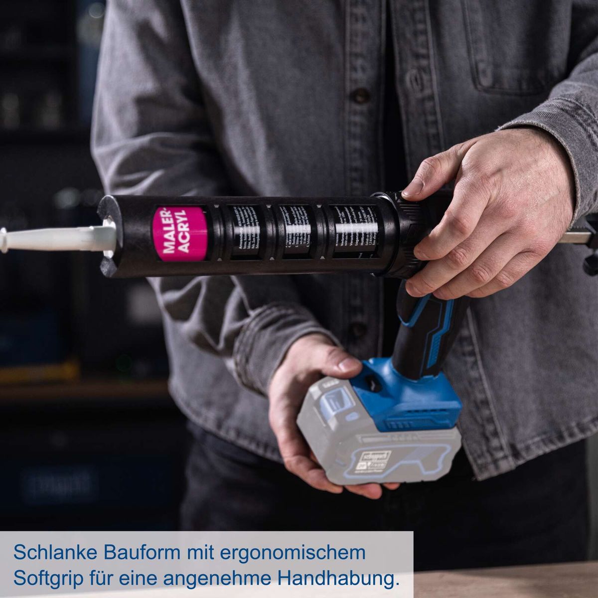 Ergonomischer Akku-Kartuschenpistole mit weichem Griff für angenehme Handhabung