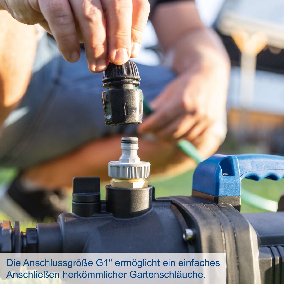 G1-Zugang für einfache Anschlussmöglichkeit herkömmlicher Gartenschläuche