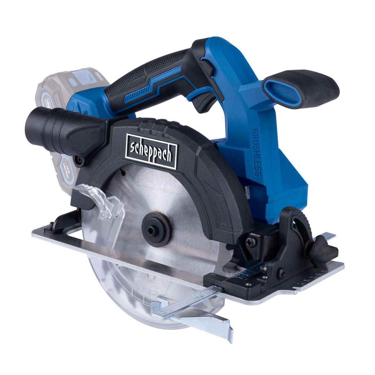 Scheppach Akku-Handkreissäge mit Brushless-Technologie, 165 mm Sägeblatt, max. Schnitttiefe 55 mm