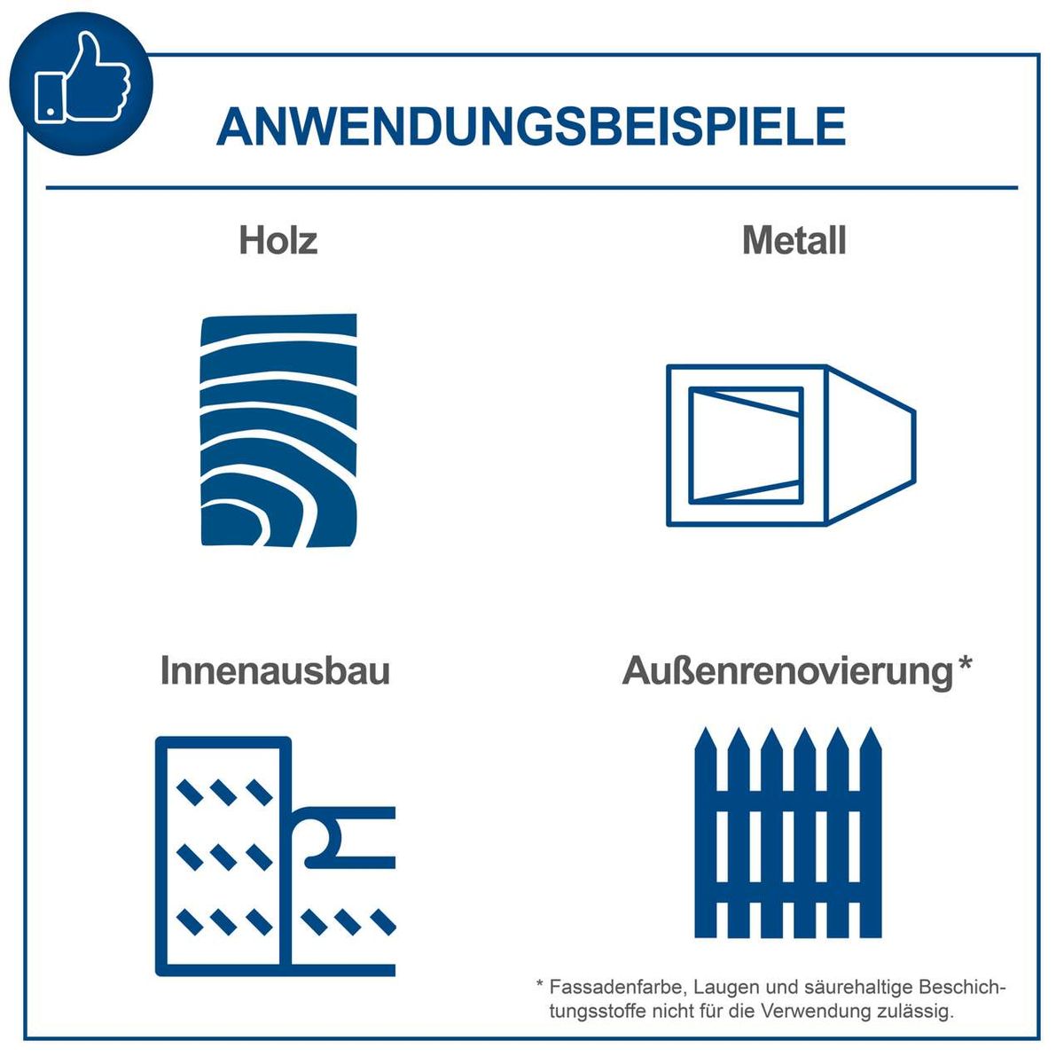 Das Airless Farbsprühsystem ACS4000 von Scheppach eignet sich für Holz, Metall, Innenausbau und Außenrenovierung. Es ist nicht für Fassadenfarbe, Laugen und säurehaltige Beschichtungsstoffe geeignet.