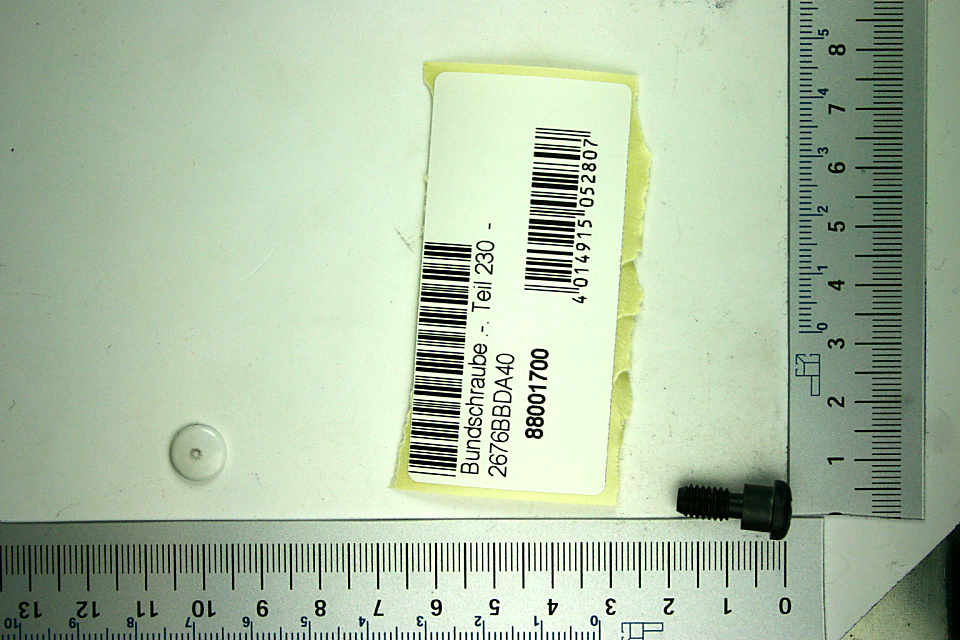 Bundschraube - 2676BBDA40, Artikelnummer 88001700. Die Schraube wird von vorne gezeigt.