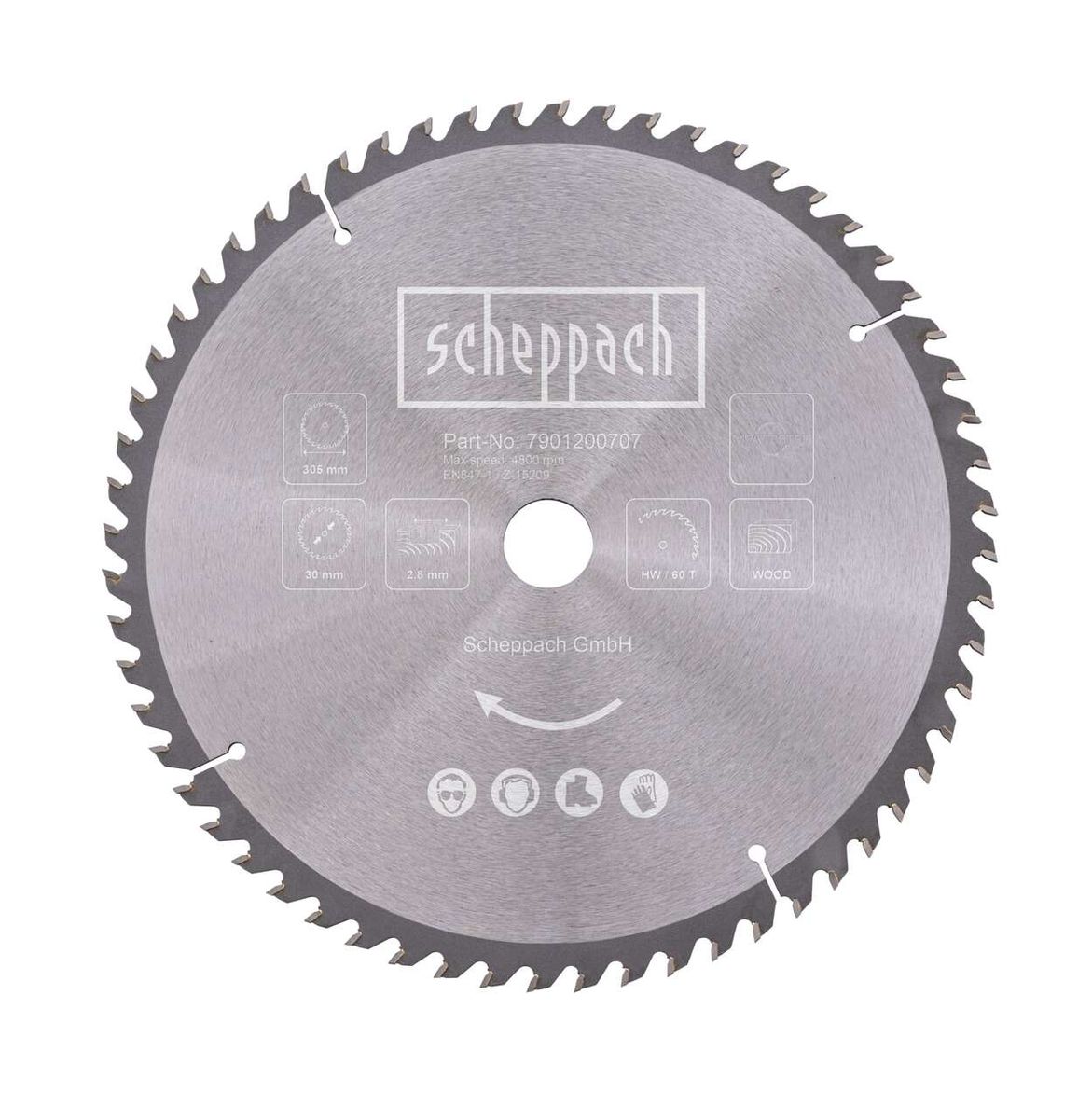 Scheppach-Kunststoffsägeblatt mit Teilnummer 7901200707
