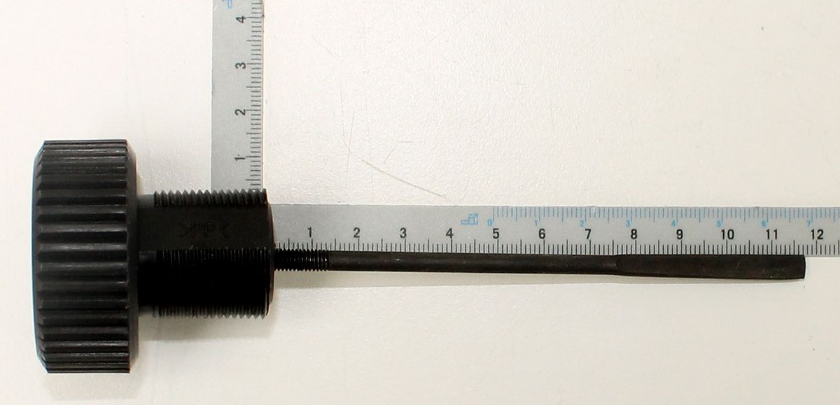 Scheppach-Messskala mit Gewinde, Teilansicht der Skala