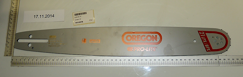 Scheppach-Kettenschwert mit Oregon-Markierung, 18 Zoll Guide Bar, Datumssticker 17.11.2014