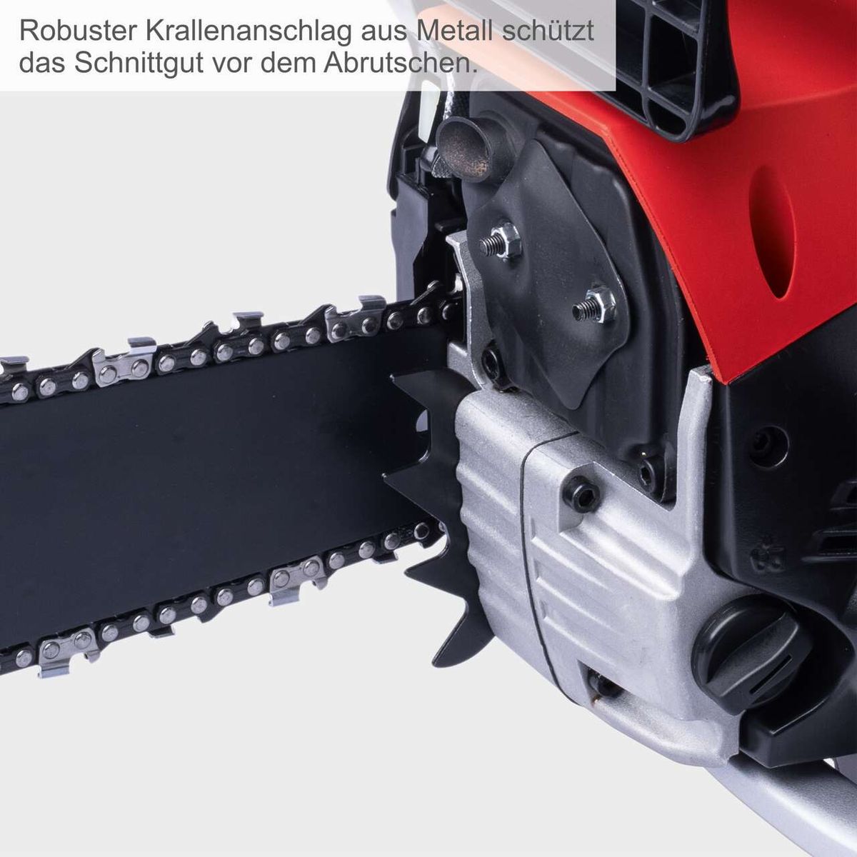 Robuster Metallkrallenanschlag für die Kettensäge, schützt das Schnittgut beim Abrutschen
