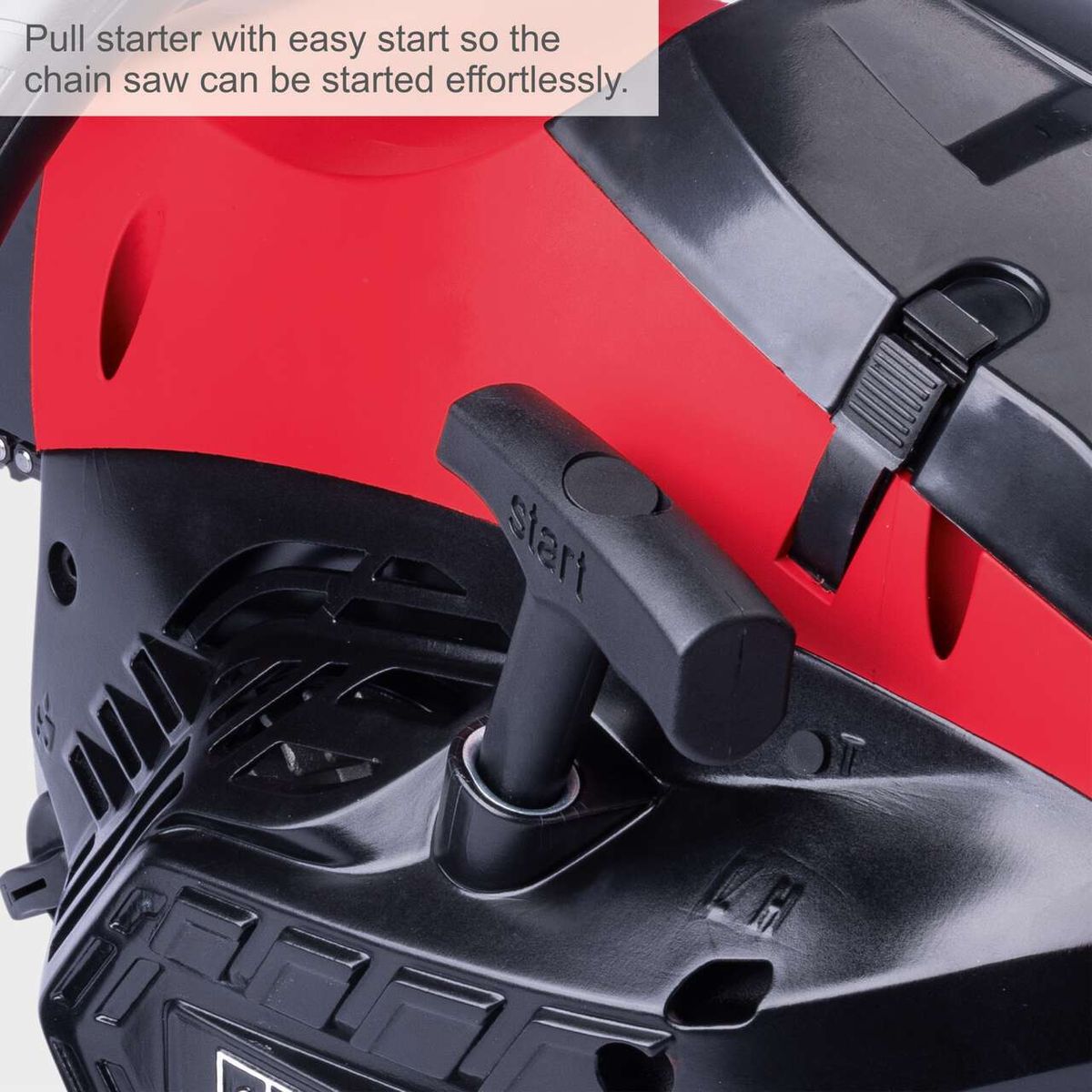 The petrol chainsaw PCS46 by Scheppach features an easy start mechanism for effortless starting.