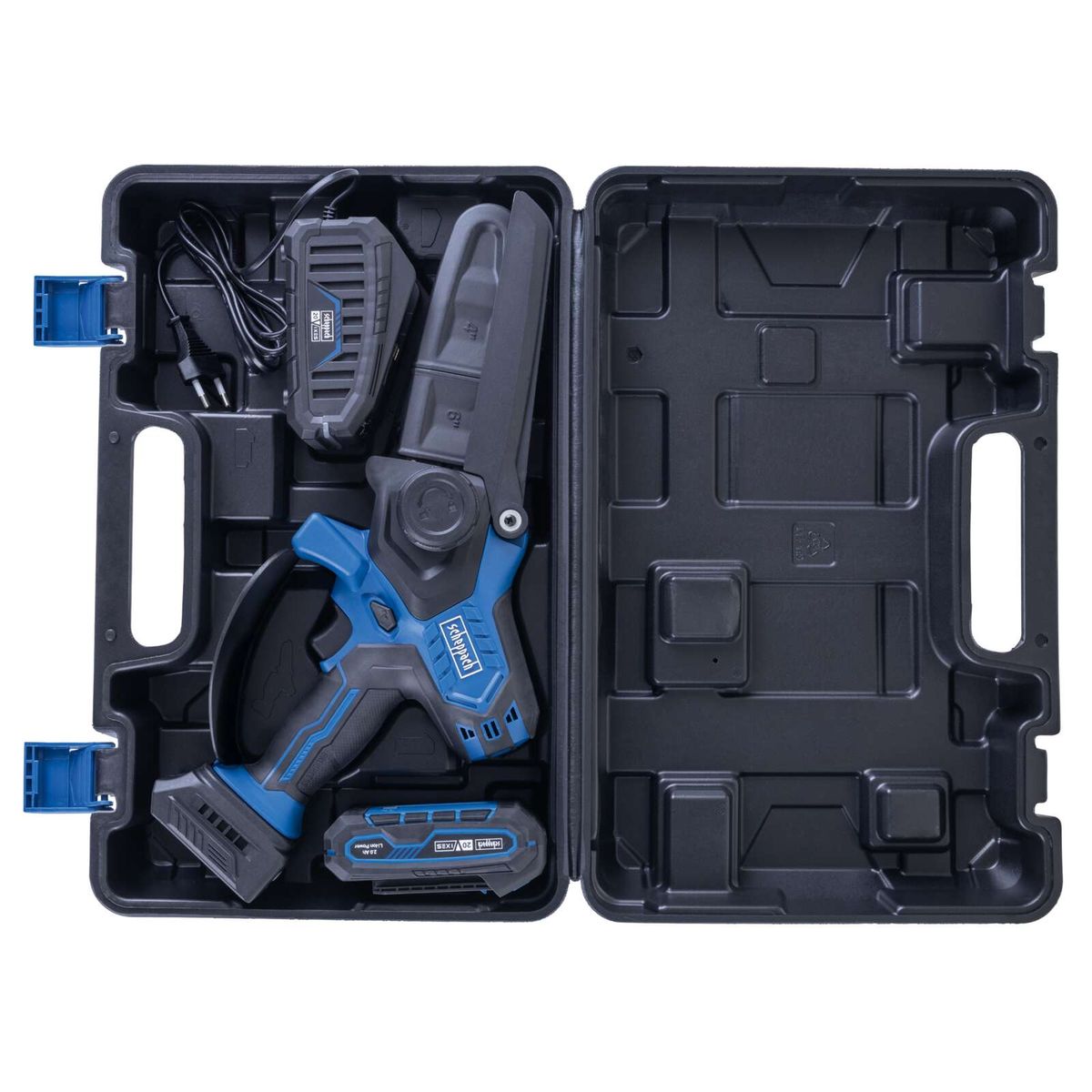 Scheppach Akkuschrauber mit LED-Licht und Akku. Inklusive Ladegerät und Zubehör. Modellnummer 10.8V.