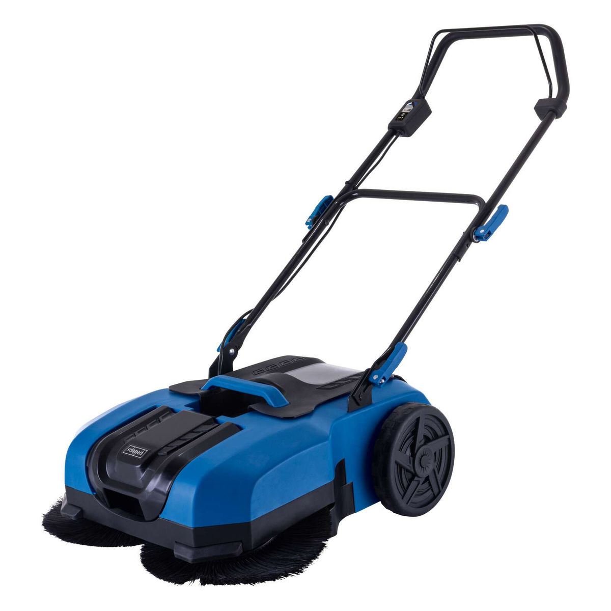 Scheppach Akku-Kehrmaschine mit Akku und Ladegerät, 610 mm Arbeitsbreite, 2000 m² Leistung, 20-Liter-Schmutzbehälter