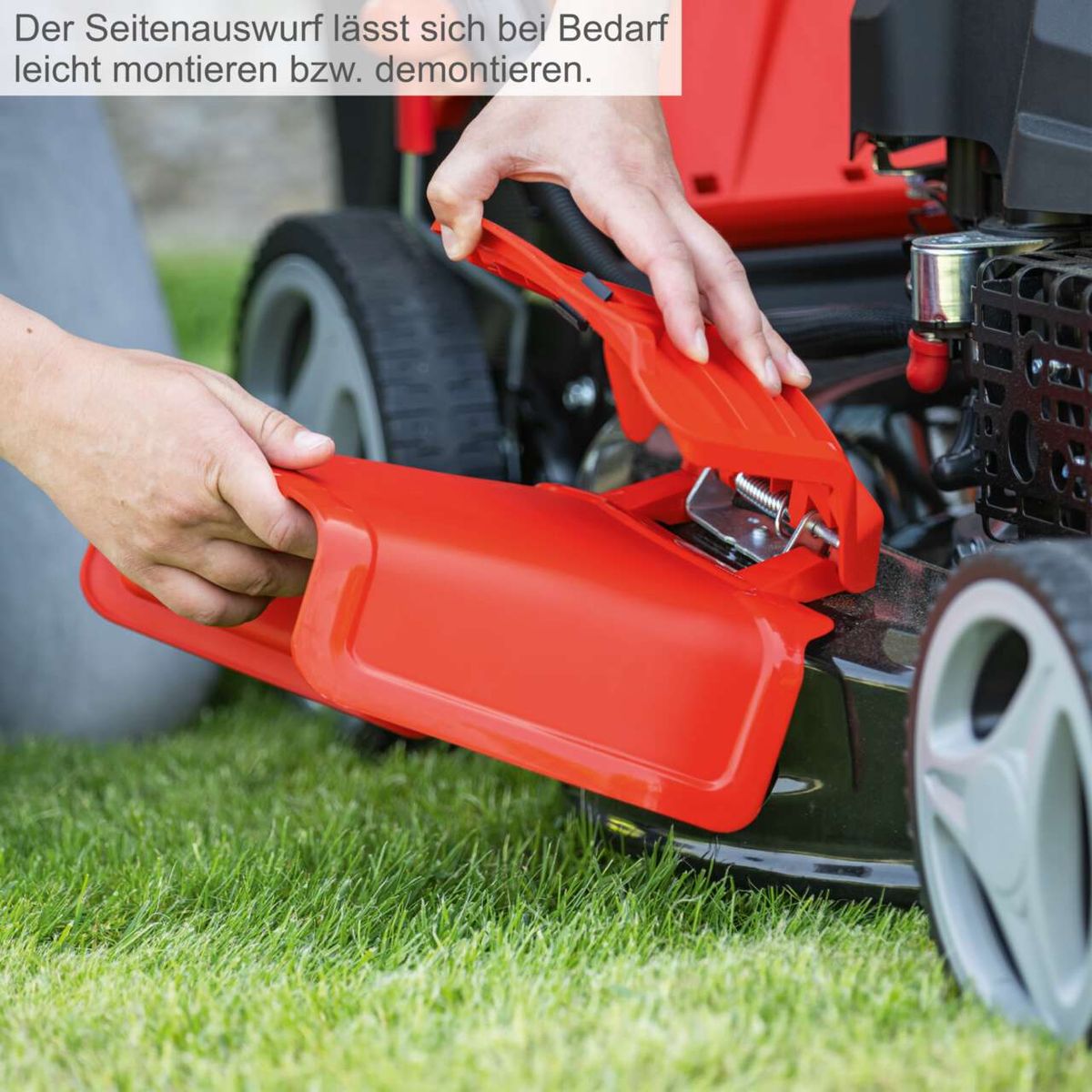 Seitenauswurfmodul für Scheppach-Rasenmäher, leicht montierbar und demontierbar