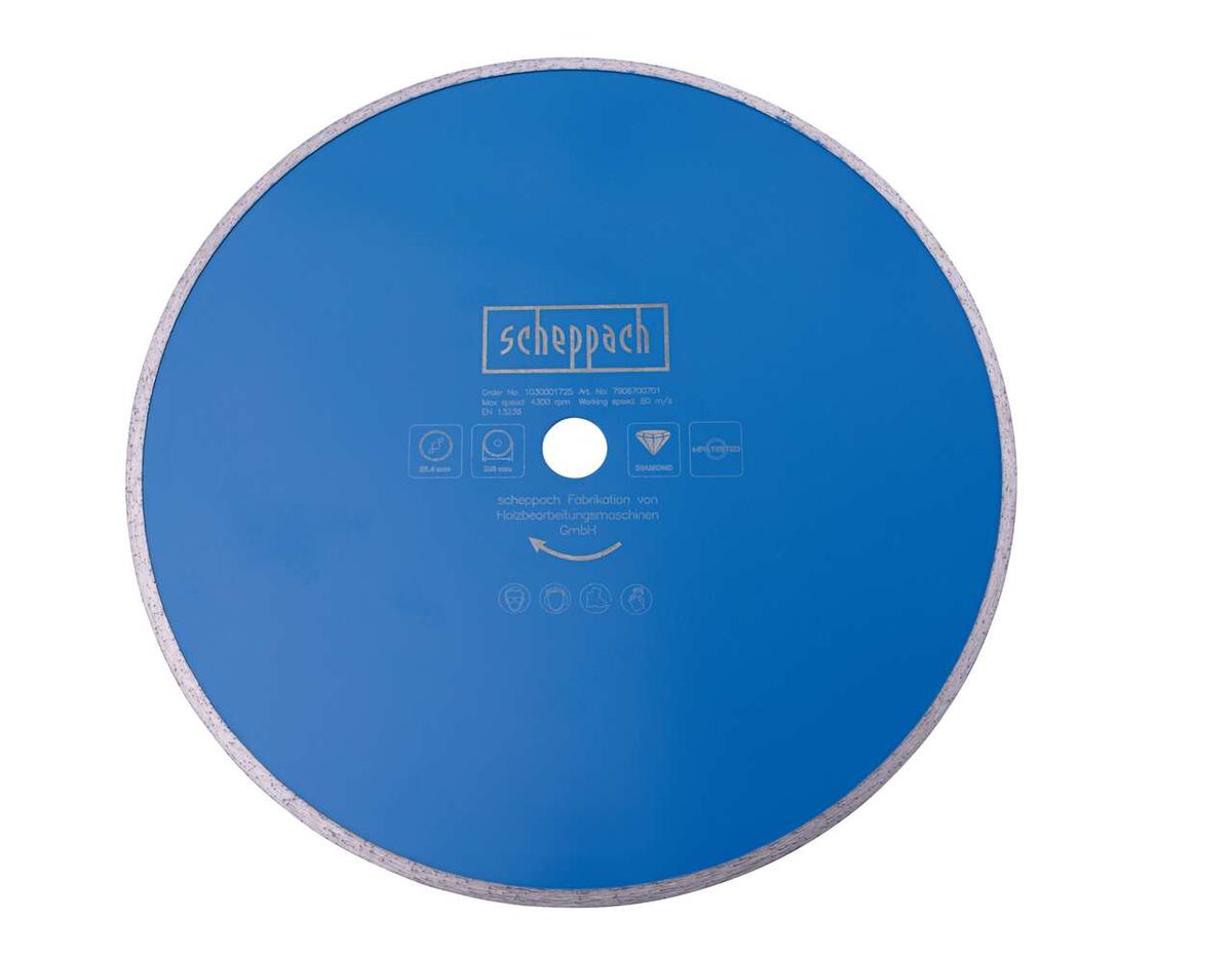 Diamant-Trennscheibe von Scheppach, Vorderansicht.
