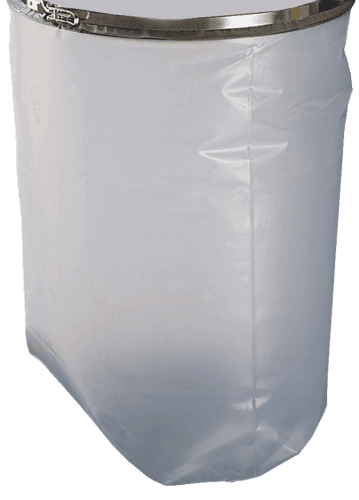 Ein weißer Spänesack von Scheppach, von der Seite gezeigt.