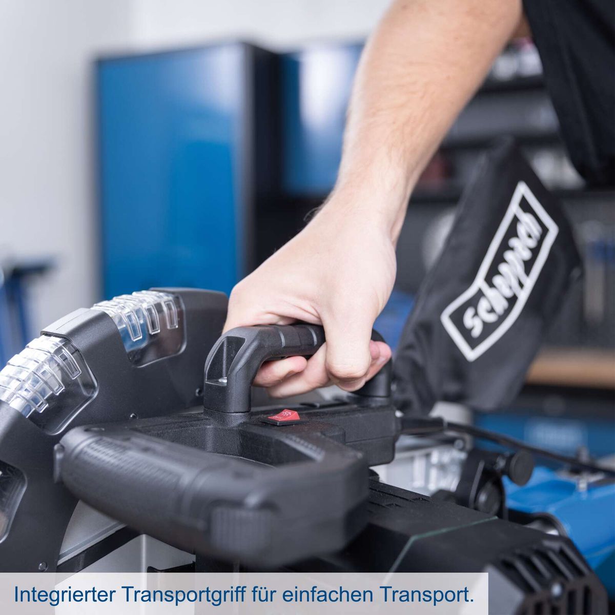 Ergonomischer Transportgriff für einfachen Transport der Kapp-, Zug- und Gehrungssäge