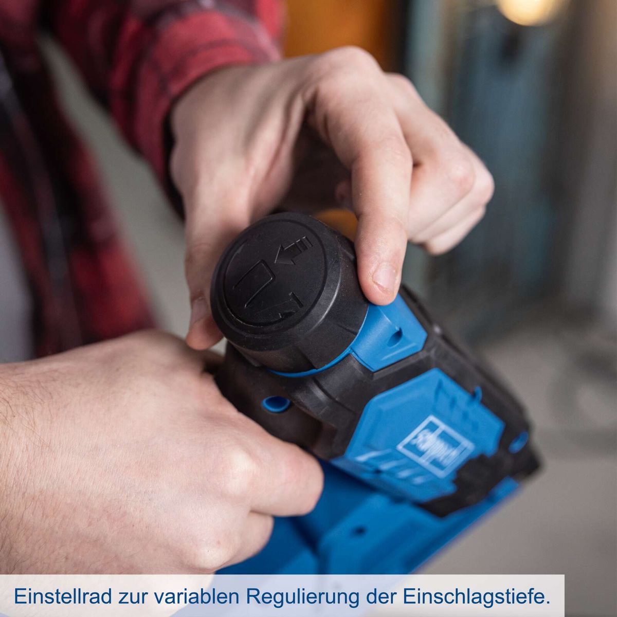 Einstellrad für variable Regelung der Einschlagtiefe einer Nagel- und Klammerpistole