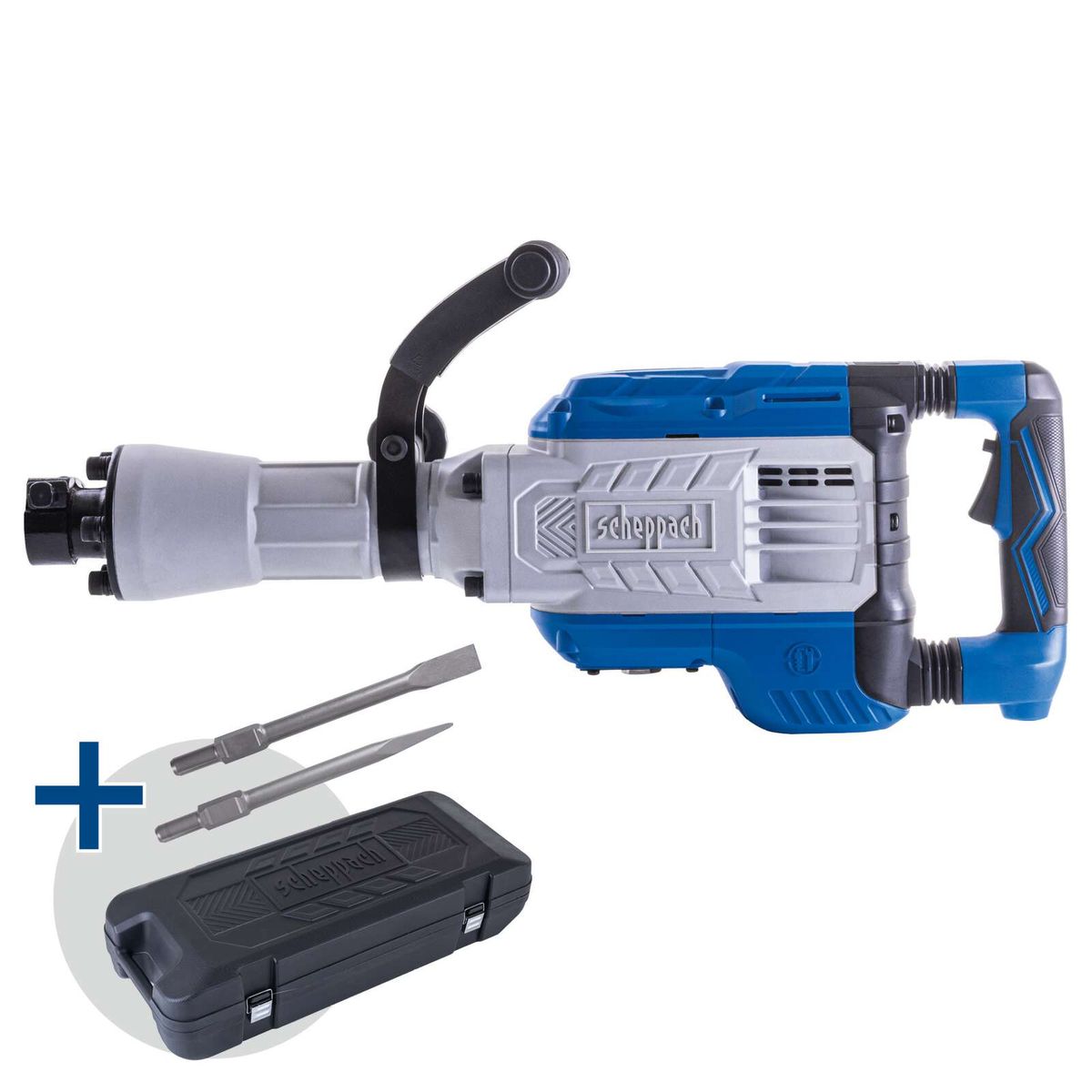 Scheppach-Abruchhammer mit integriertem Werkzeugset und Transportbox für DIY-Anwendungen