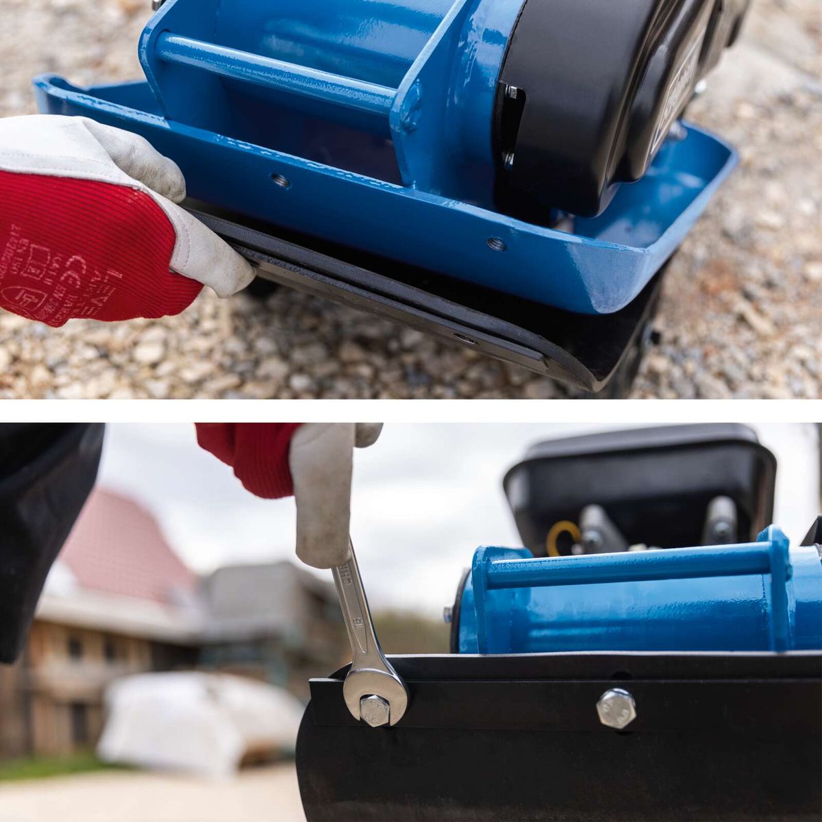 Werkzeug mit integriertem Schraubenschlüssel für präzise An- und Löschung von Bolzen oder Muttern