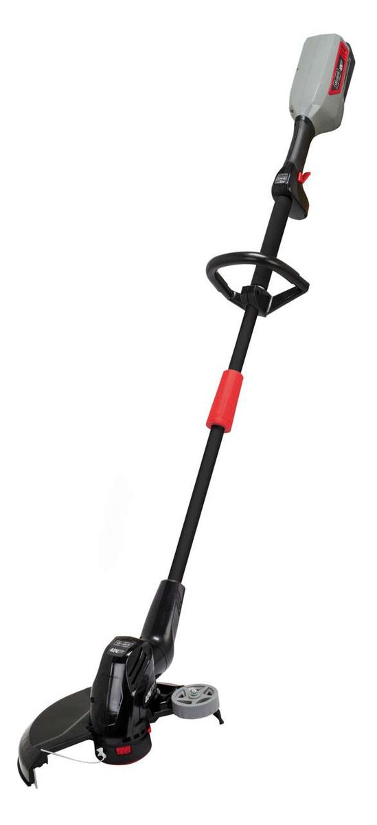 Akku Rasentrimmer BCH3300-40Li von Scheppach, Ansicht von der Seite.