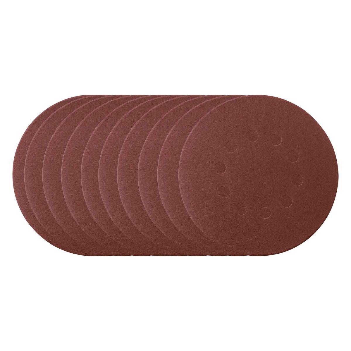 Rundes Schleifpapier mit Löchern für Schleifscheibenbefestigung, Satz aus 10 Stück, Ø 215 mm, K 240