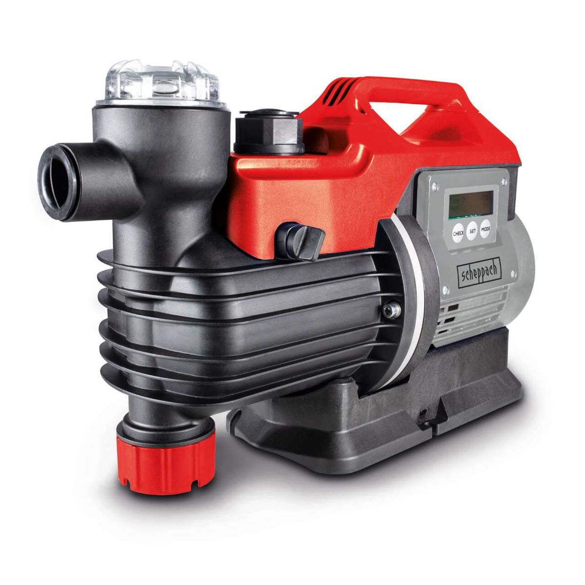 Der Scheppach Hauswasserautomat GP1000 Jet LCD mit LCD-Display und automatischer Steuerung für optimale Wasserversorgung. Ideal für den Einsatz in Haushalten zur Sicherstellung eines konstanten Wasserdrucks.