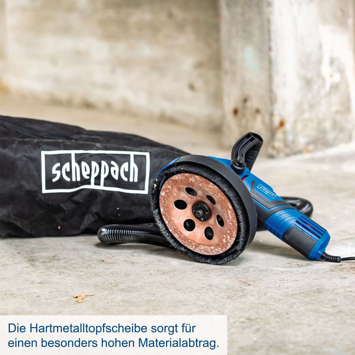 Hartmetall-Schleifscheibe für effiziente Materialabtrennung im Scheppach Universal-System