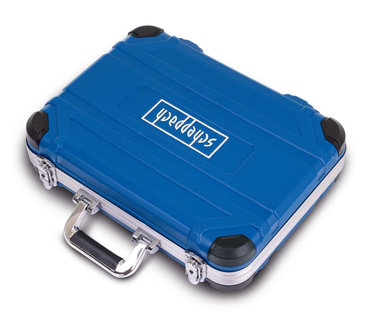 Werkzeugkoffer TB235 Scheppach - 233-teiliges Werkzeug-Set in stabilem ABS-Kunststoffkoffer. Der Koffer ist von oben links gezeigt.