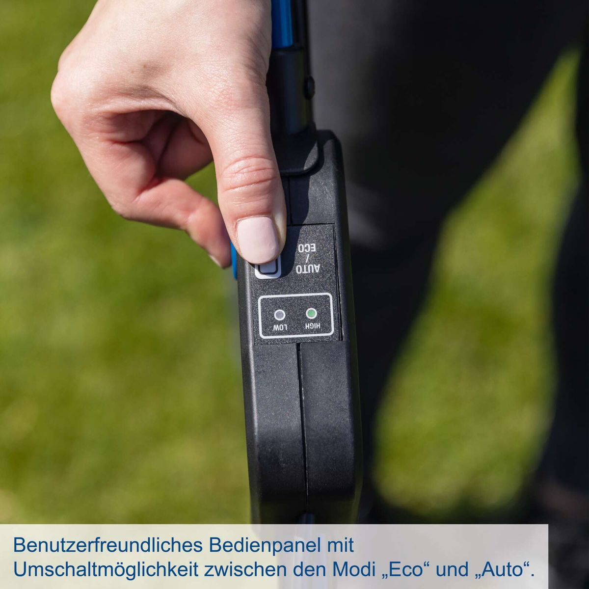 Userfreundliches Bedienpanel mit Umschaltmöglichkeit zwischen den Modi 'Eco' und 'Auto'