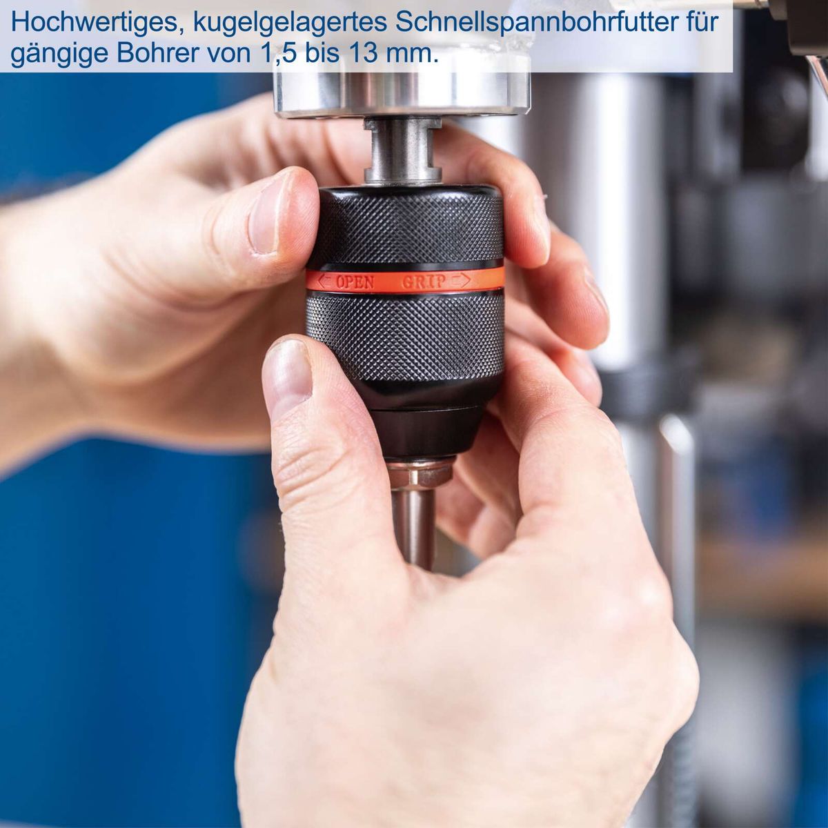 Kugellagergehäuse für Schnellspannbohrfutter mit Beschriftung für Bohrergrößen 1,5 bis 13 mm