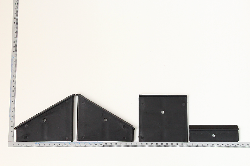 Kunststoffführungen oben von Scheppach, gezeigt von der Seite.