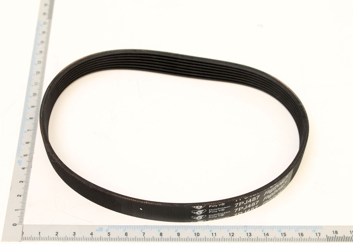 Rippenband (Poly-V-Band) 7PJ487 für Scheppach – Maßband zur Orientierung