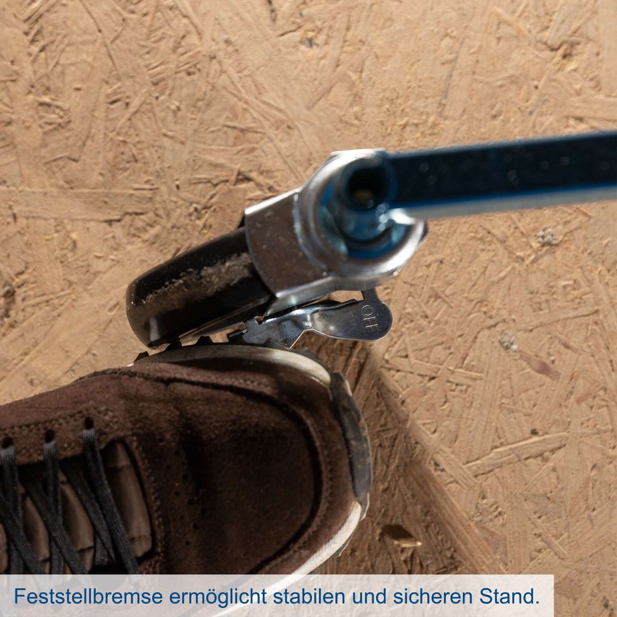 Fixierbremse für stabilen und sicheren Stand eines Trockenbaulifts