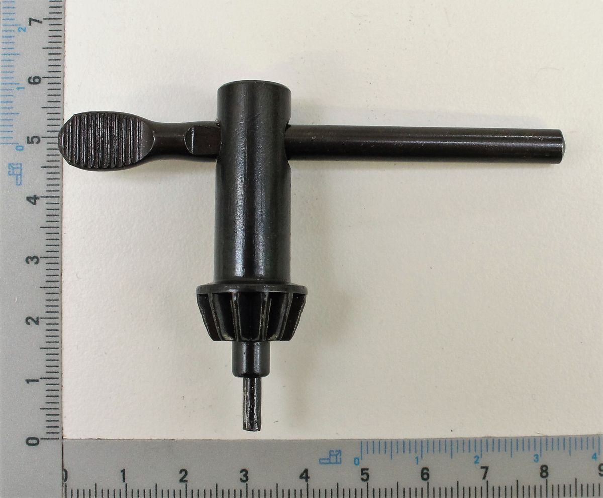 Bohrfutterschlüssel mit Feder Ø6 mm von Scheppach, Ansicht von oben.