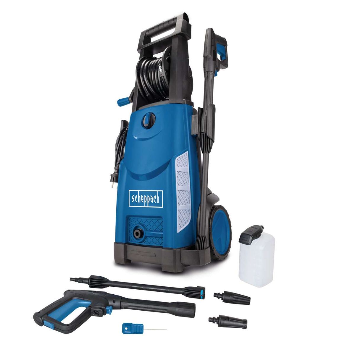 Hochdruckreiniger HCE2000 mit 153 bar Druck und 2000W Leistung. Inklusive 8m Schlauch und Zubehör. Wichtige Merkmale: robustes Design, einfache Handhabung und umfangreiches Zubehör für vielfältige Reinigungsaufgaben.
