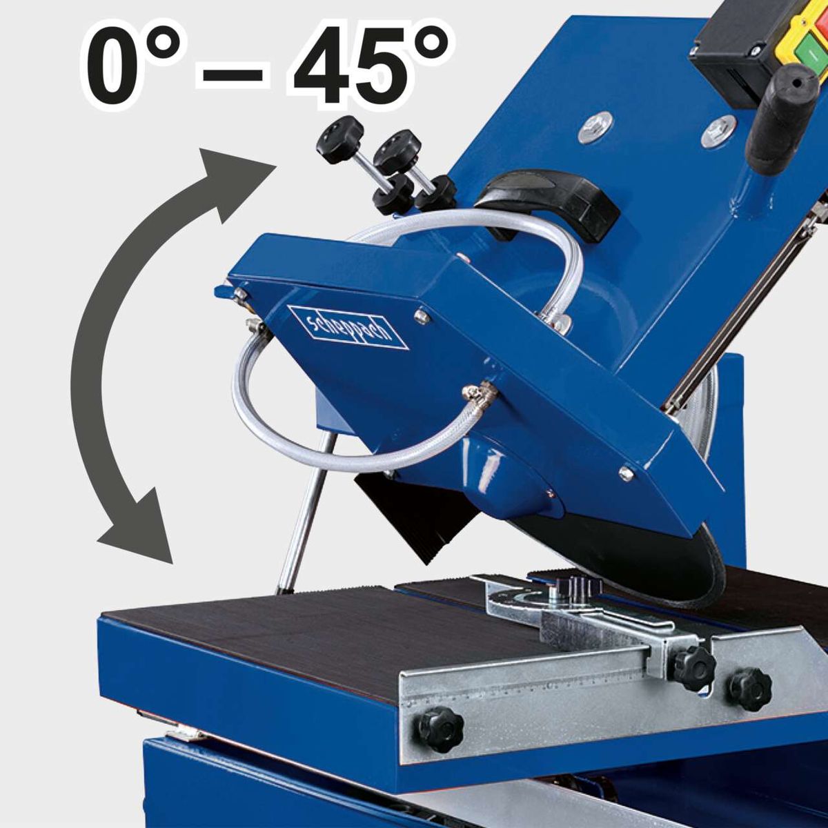 Steintrennmaschine mit Winkelverstellfunktion von 0° bis 45° für präzise Schnitte