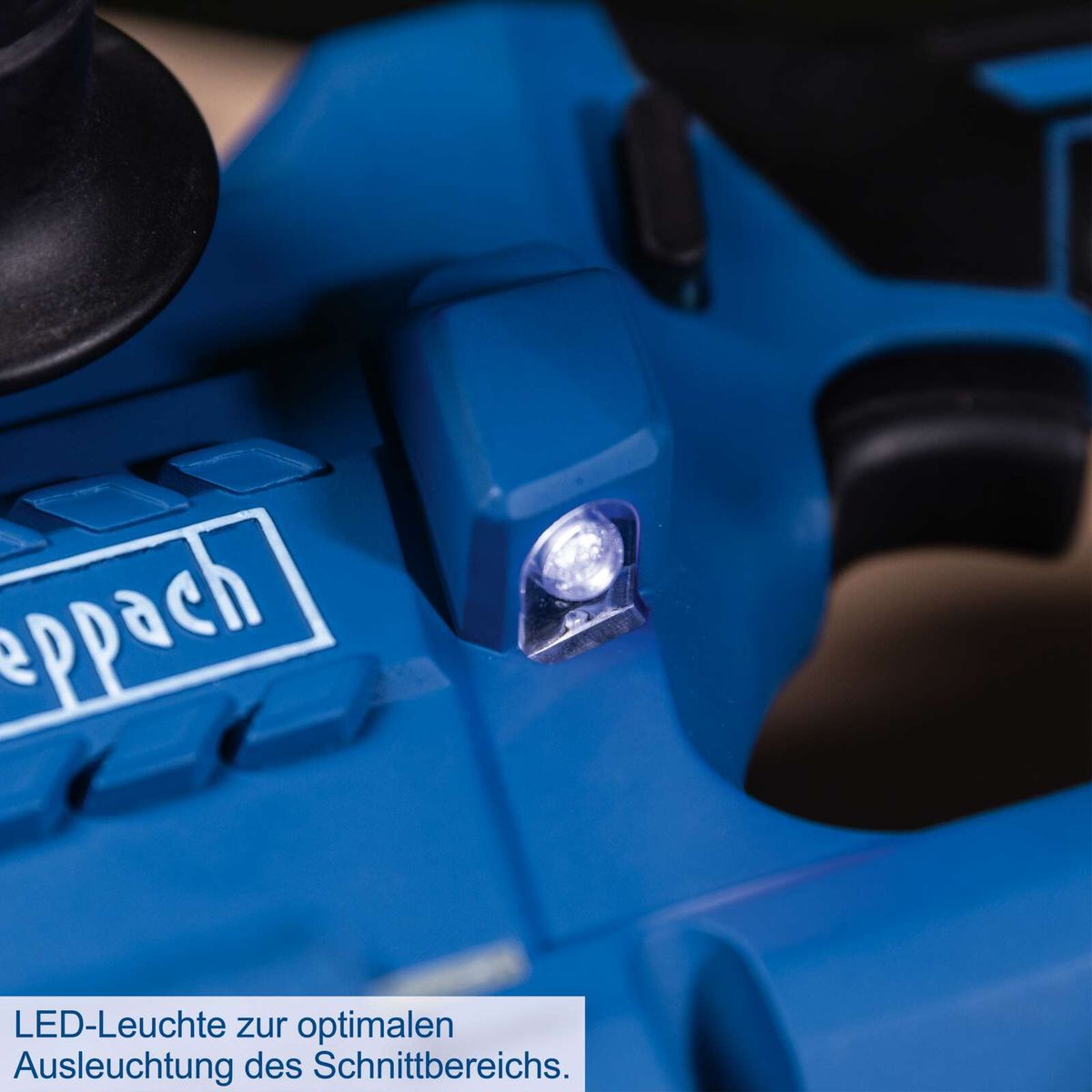 LED-Leuchten für präzise Schnittbereichsbeleuchtung auf Scheppach-Metallbandsäge