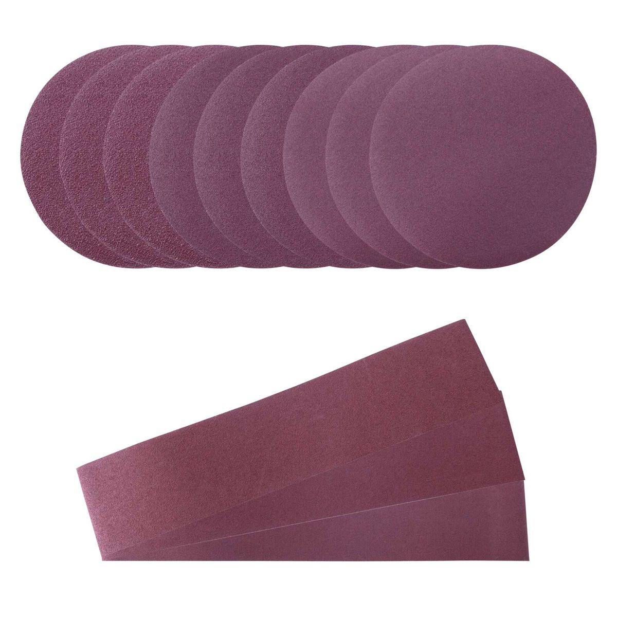 Set mit Schleifpapier und Schleifbändern für Schleifarbeiten – Teil des Schleifsets Scheppach
