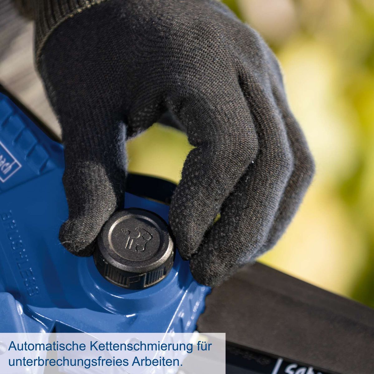 Automatische Ketten Schmierung für unterbrechungsfreies Arbeiten mit Scheppach-Pruning-Saw