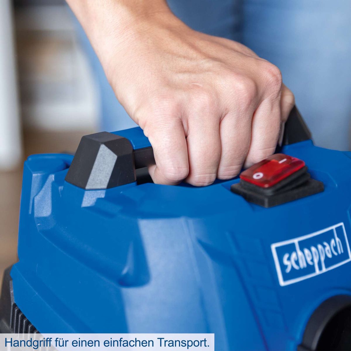 Handgriff für leichten Transport der Scheppach-Nass-/Trockensauger-Akkuvariante