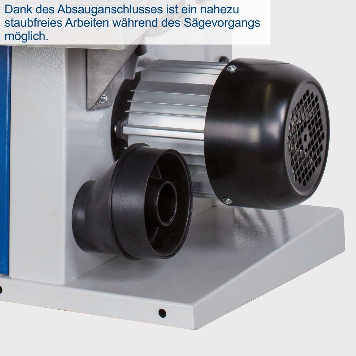 Absauganschluss für staubfreies Sägearbeiten mit integriertem Absaugventil
