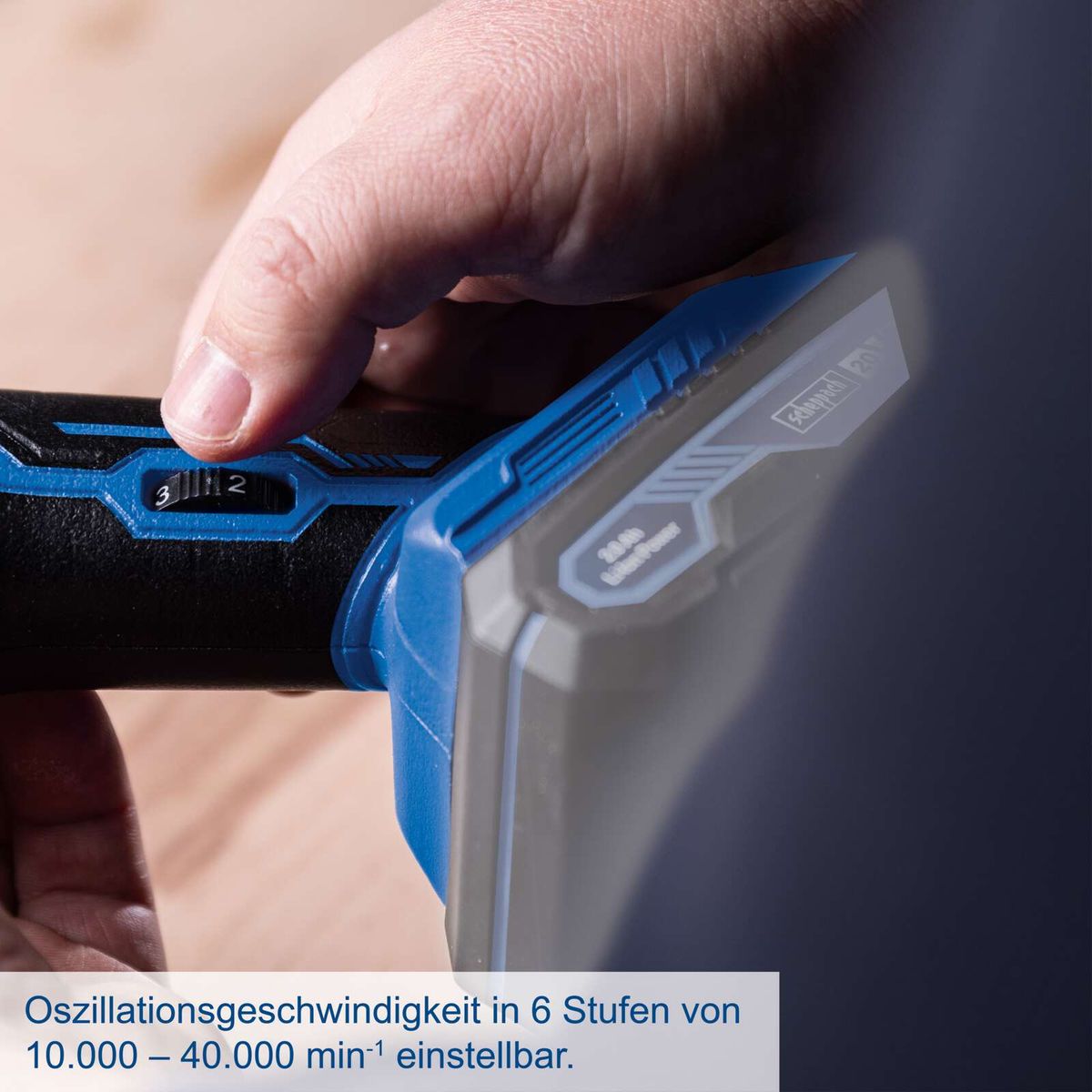 Oszillationsgeschwindigkeit zwischen 10.000 und 40.000 U/min einstellbar für präzises Arbeiten