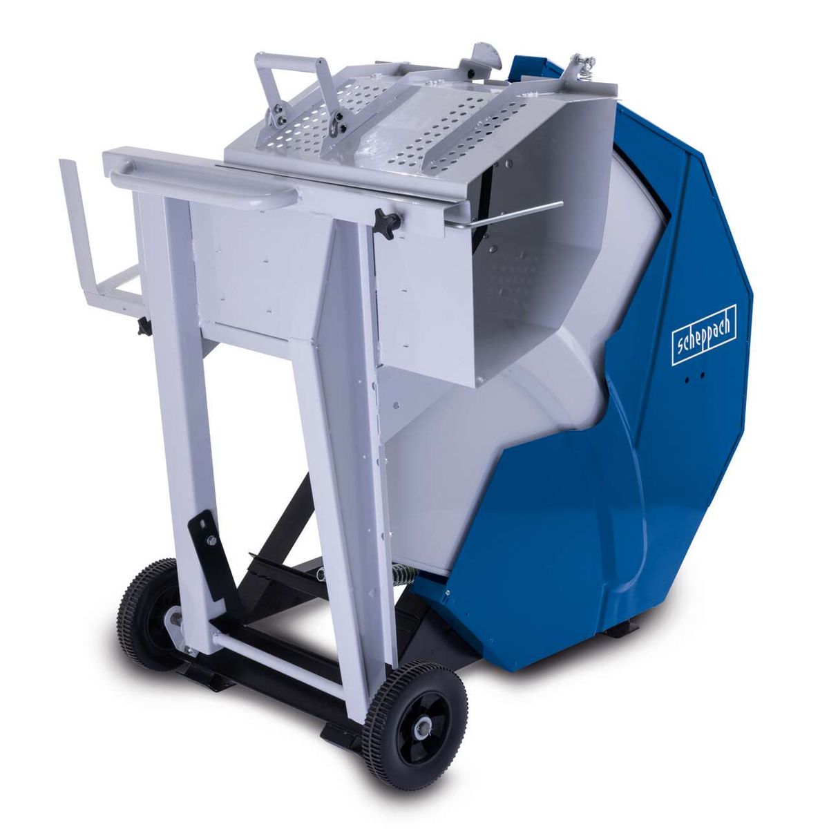 Die Wippsäge HS750 von Scheppach verfügt über ein robustes Gestell mit Rädern für einfache Mobilität. Die Säge hat eine Schnittlänge von 1 Meter und ein HW-Sägeblatt mit 700 mm Durchmesser. Sie ist für den Einsatz mit 400V und 5000W ausgelegt.