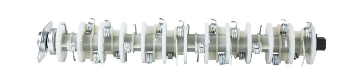 Scheppach-Drehspindel mit spiralförmigen Federelementen und mechanischen Verbindungsteilen
