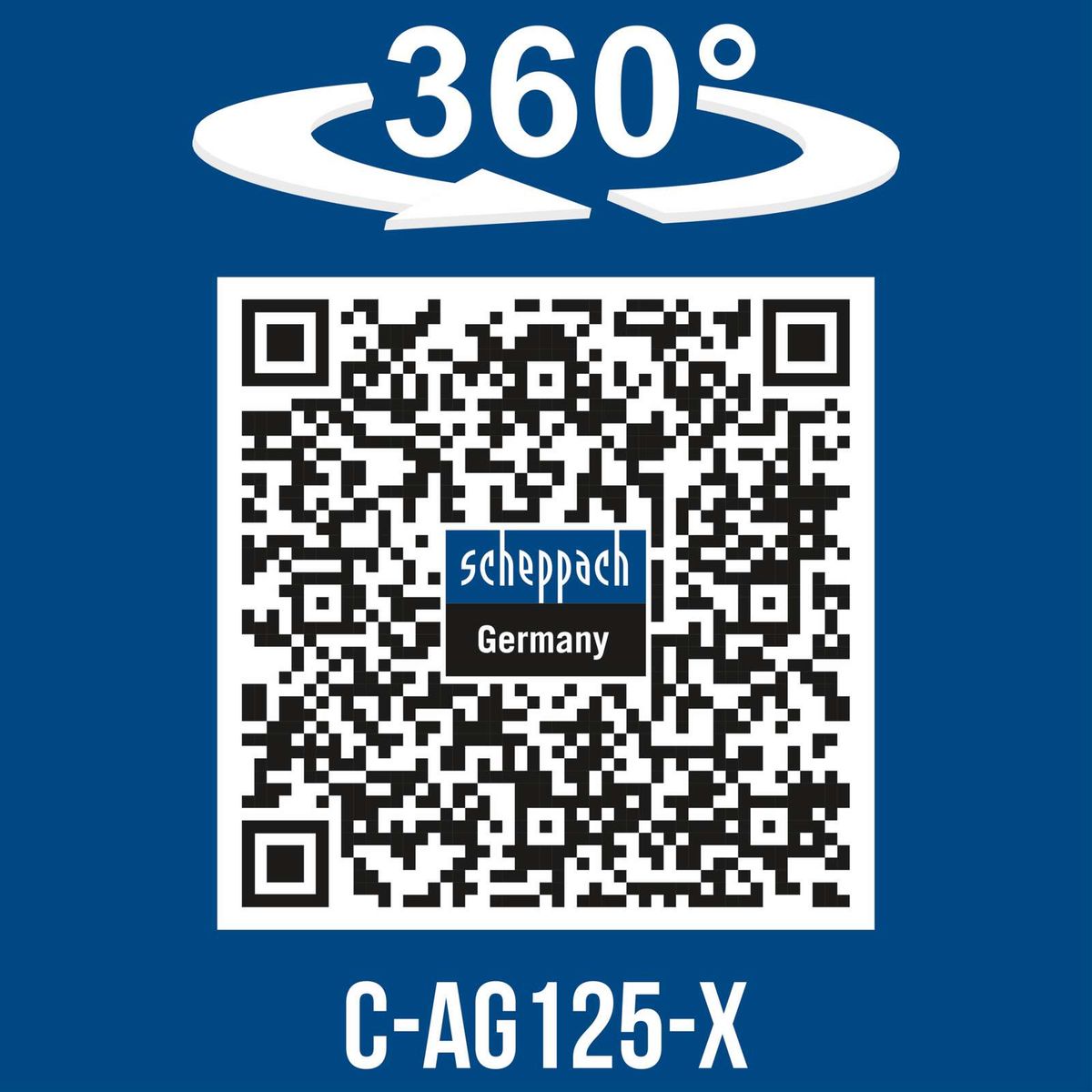 360°-Drehbare Scheppach-Werkzeugaufnahme für Akku-Winkelschleifer C-AG125-X mit 125-mm-Drehscheibe